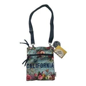 Robin Ruth Crossbody Bag Purse California Blue Floral NWT Small Canvas statement